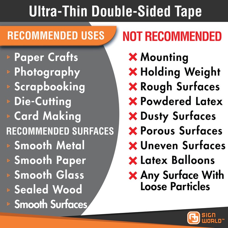 AJ Sign World Best 11" Ultra-Thin Permanent Double-Sided Tape for Arts, Crafts, Die Cutting, Photography, Scrapbooking, Tear-by-Hand, Documents, All Purpose (11-Inch by 55 Yards) - Image 5